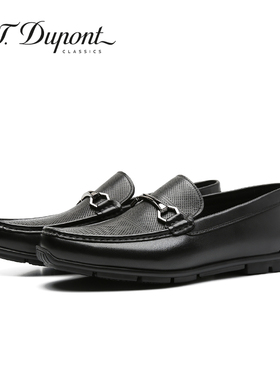 S.T. Dupont都彭商务正装豆豆鞋男冲孔一脚蹬休闲乐福鞋L33193496