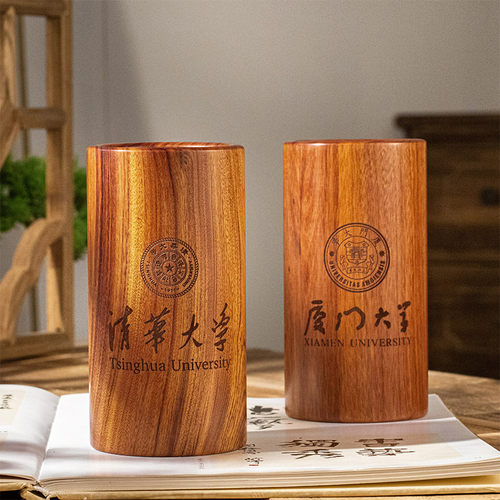 实木质笔筒收纳定制刻字轻奢高级