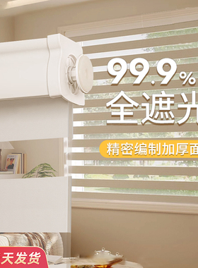 柔纱帘2025新款高端窗帘遮光免打孔化妆室办公卧室卷拉式厨房百叶