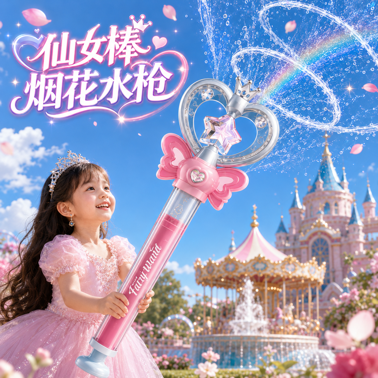魔法仙女棒烟花水枪儿童玩具喷水呲水成人装备2岁宝宝小女孩戏水6