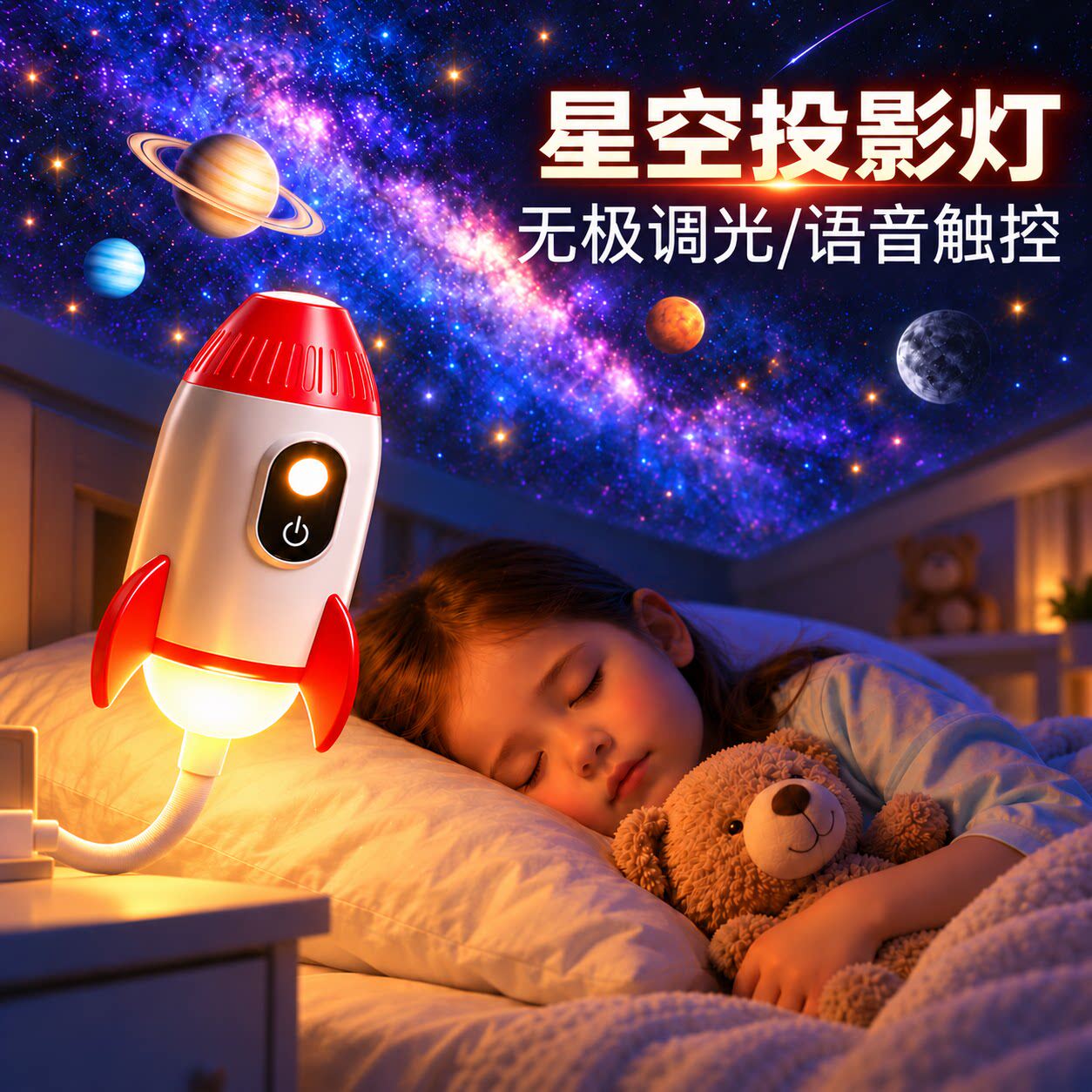 星空投影灯usb接口宇宙投影氛围灯节日气氛灯汽车星空顶背景墙小夜灯