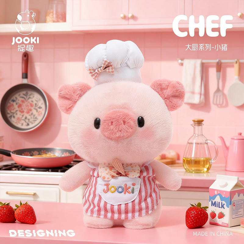 【亲肤毛绒不过敏】大厨小猪玩偶
