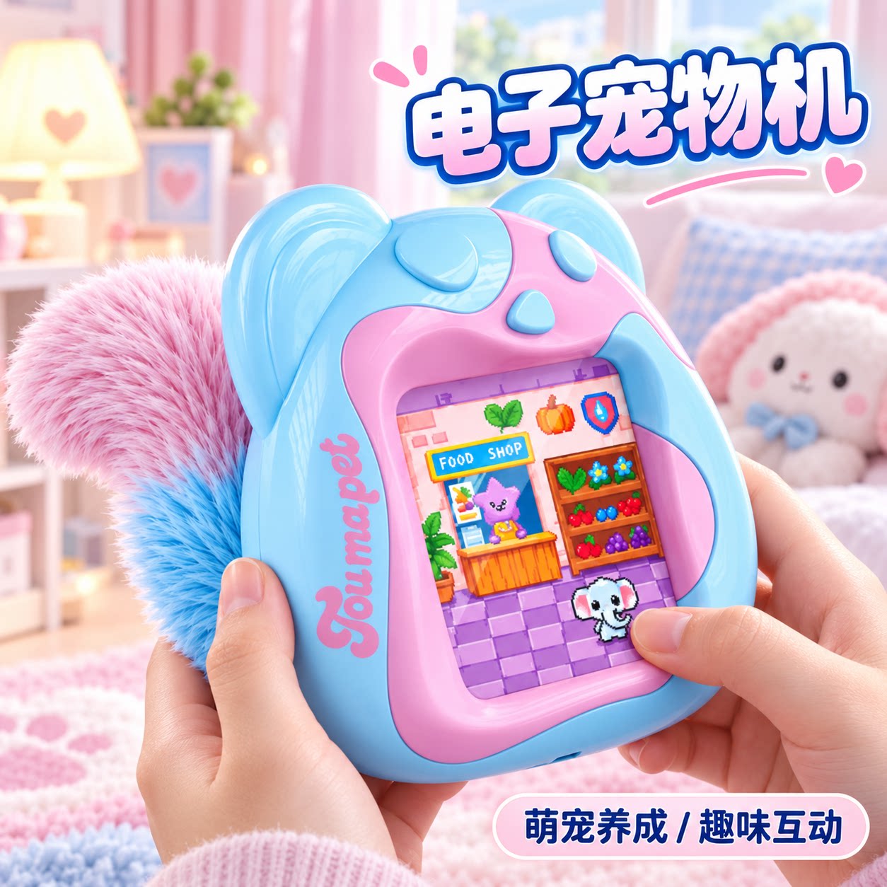 颂尼电子宠物机彩屏迷你电子玩具游戏机新款儿童男女孩电子养宠机