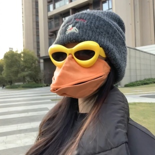 创意鸭嘴乌鸦3d立体高颜值会动的鸟嘴搞怪动物嘴型口罩网红面具罩