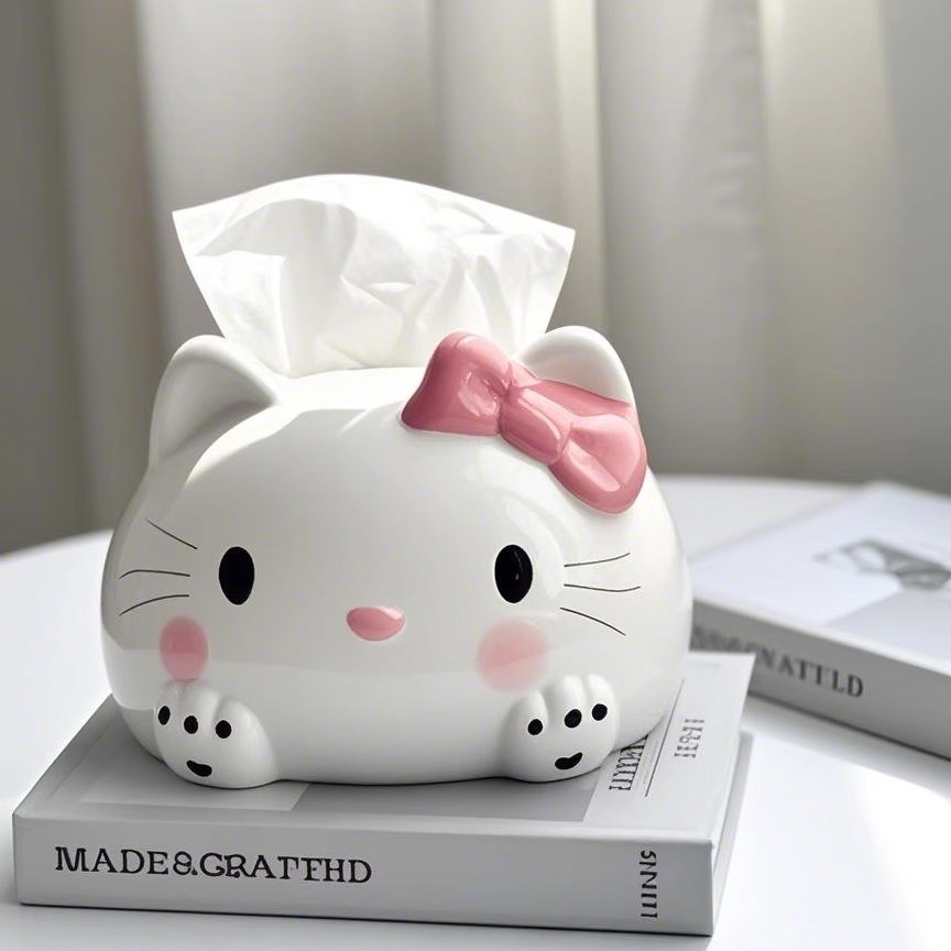 Hellokitty纸巾盒收纳抽纸盒家用桌面摆件卡通可爱装饰品高颜值