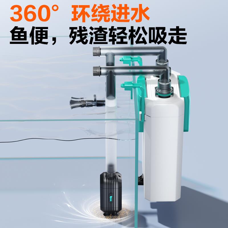 新款鱼缸壁挂过滤器净水循环三合一循环变频水泵小型低水位龟包邮