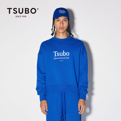 尺不TSUBO 新款男女套头帽衫品牌LOGO印花棉质宽松连帽卫衣