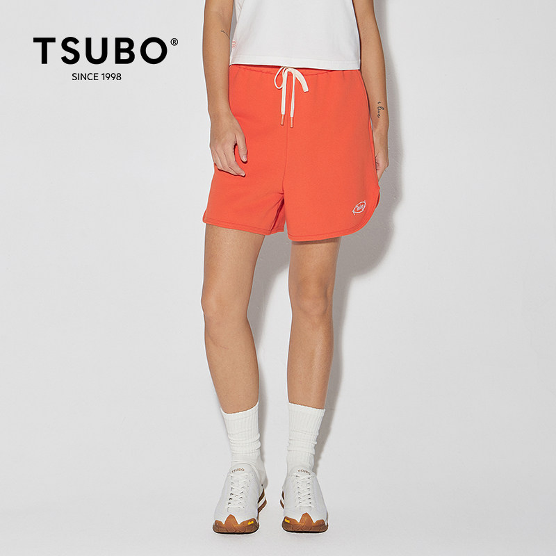 尺不TSUBO 男女同款 全棉宽松logo刺绣短卫裤图片