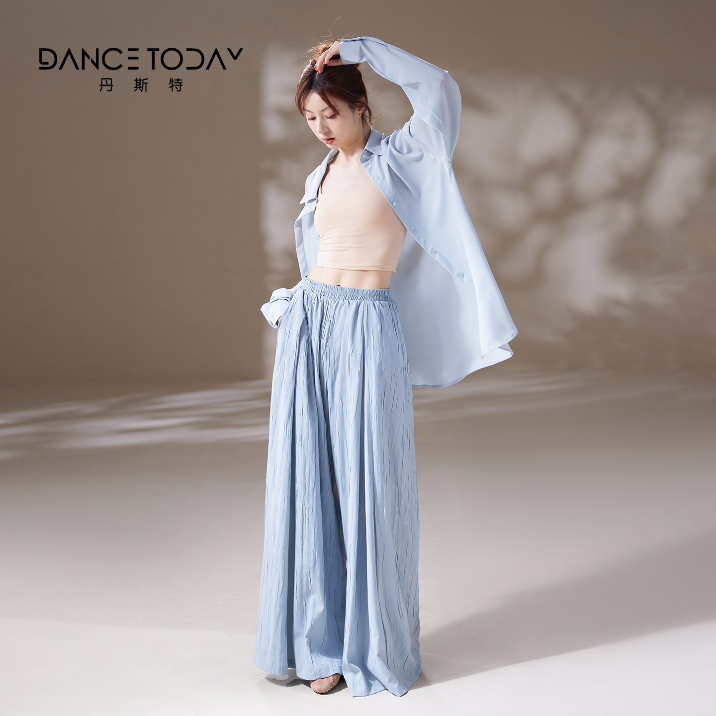 DanceToday现代舞练功服女新款古典舞宽松飘逸衬衫一整套装演出服