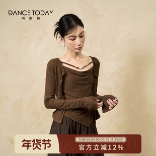 DanceToday练功服假两件长袖上衣女春季新款现代舞形体古典舞蹈服