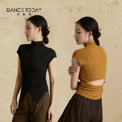 舞蹈服半高领服女可穿短袖现代舞