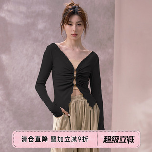【清仓】DanceToday现代舞练功服女古典舞黑色长袖上衣形体舞蹈服