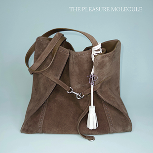 the pleasure molecule新款布洛克托特包反绒牛皮大容量单肩手拎