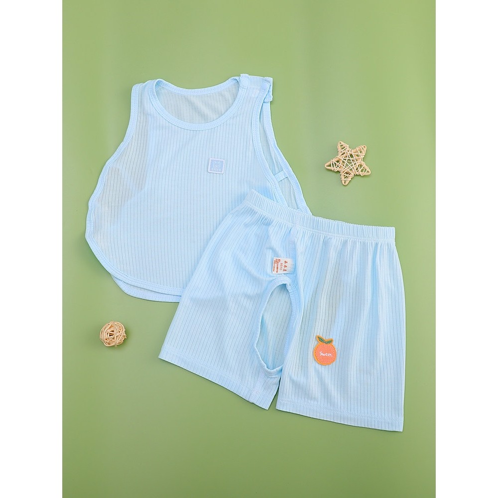 婴儿分体套装背心短裤两件套夏季薄款冰丝0一3月男女宝宝衣服夏天,童装/婴儿装/亲子装,家居服套装,淘宝优惠券,粉丝福利购,淘宝优惠卷