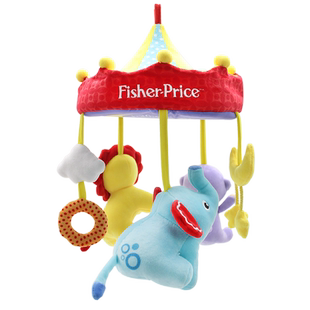 费雪婴儿床铃音乐旋转床头铃新生儿宝宝安抚床摇铃悬挂式布艺玩具