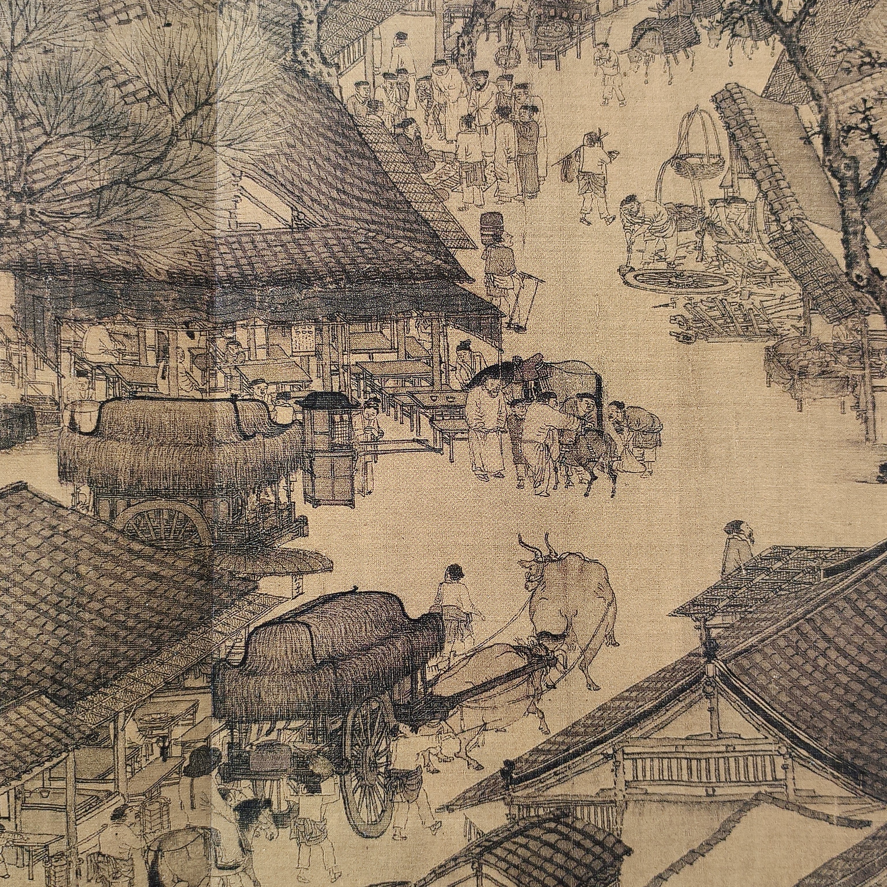 1比1原大高清清明上河图完整版全景画张择端原版与仇英临本缩小版拉页版可以跟书一样翻阅比卷轴版方便十大传世名画之一风俗画