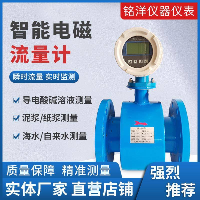 一体电磁流量计污水管道式dn150防腐分体电子数显流量表防腐耐用