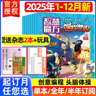 12月新期迷你世界杂志智慧魔方杂志2026年 全年 2021 23年青少年学生创意玩具编程头脑体操游戏非过期刊 半年订阅 2025年1