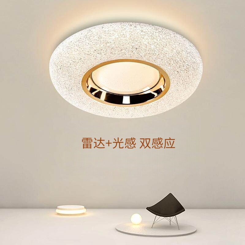 LED雷达感应灯水晶吸顶灯过道玄关阳台门口人体感应高亮节能灯具