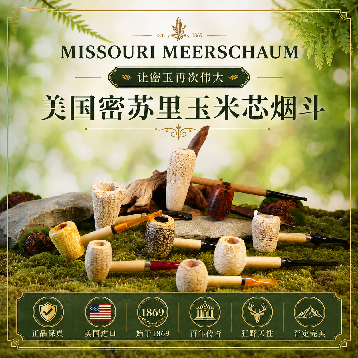 【合集】美国进口密苏里玉米芯烟斗新手入门送长辈非石楠海泡石