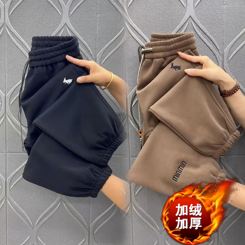韩版哈伦裤加绒加厚通勤高腰长裤