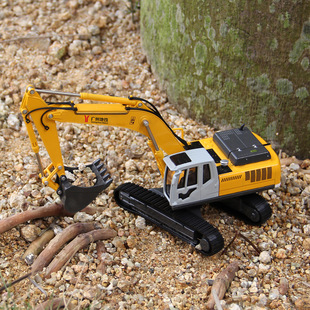 彩珀成真工程车沙滩玩具挖掘机铲车水泥泵车压路机货柜车车模型