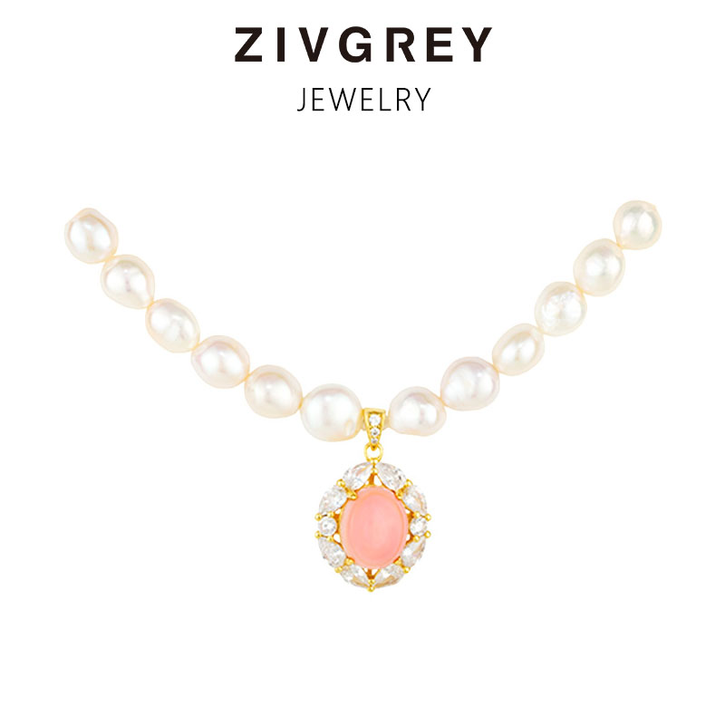 ZIVGREY法式甜美珍珠项链女皇贝锁骨链轻奢小众高级感颈链送女友