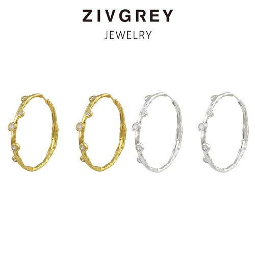 ZIVGREY锆石镶嵌圈圈耳环女