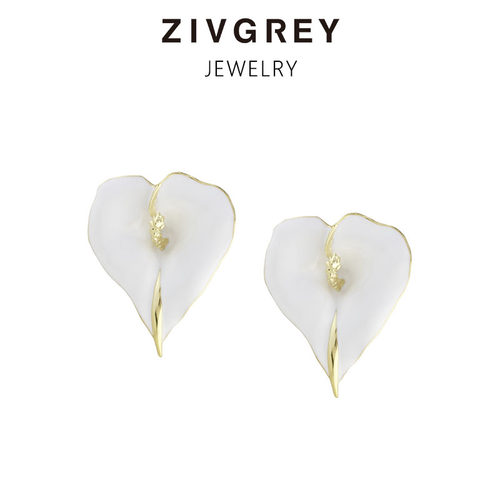 zivgrey马蹄莲花朵耳环