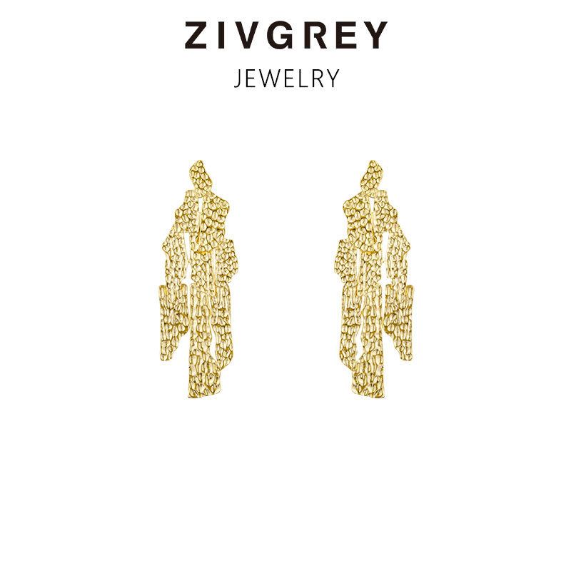 ZIVGREY质悟 [余男同款]冷淡风金属感耳环女设计感欧美个性耳饰长
