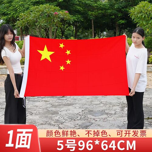 标准2号纳米防水防晒中国国旗 二号国旗五星红旗1号3号4号5号户外加厚大红旗国庆节学校室外屋顶装饰旗杆旗帜