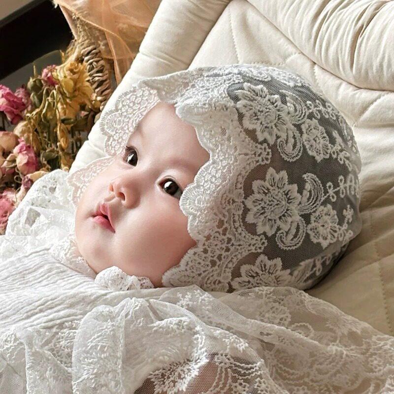 婴儿帽子夏薄款公主风满月百天生日拍照女宝宝遮阳帽小月龄防厂家