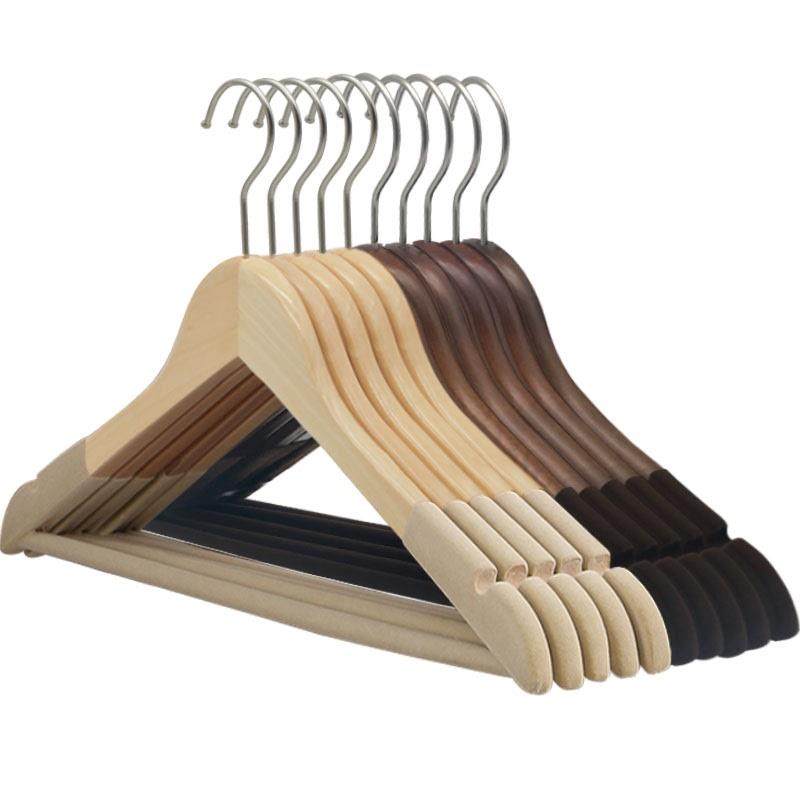 植绒实木衣架家用挂衣木质木头衣撑酒店衣柜防滑衣挂衣服厂家,收纳整理,木质衣架,淘宝优惠券,粉丝福利购,淘宝优惠卷