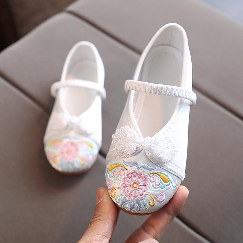 儿童绣花鞋宝宝古风女童汉服鞋子小女孩布鞋古装学生民厂家