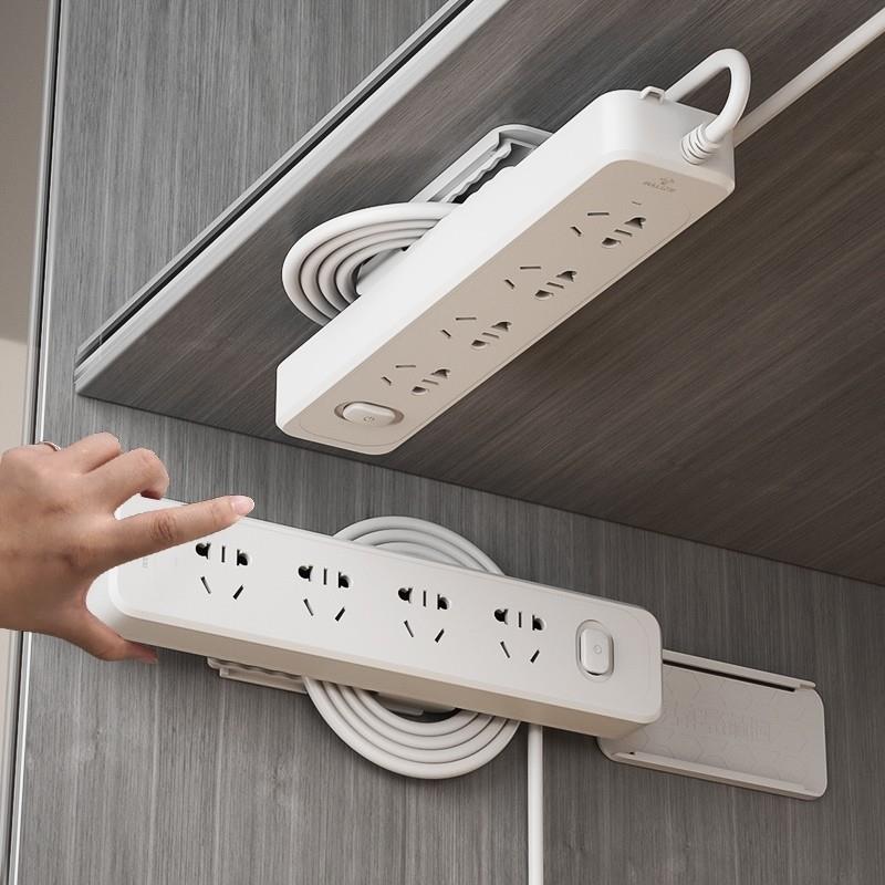 插排固定器墙面埋线插座自粘理线器墙上收纳电线无痕路由器置厂家