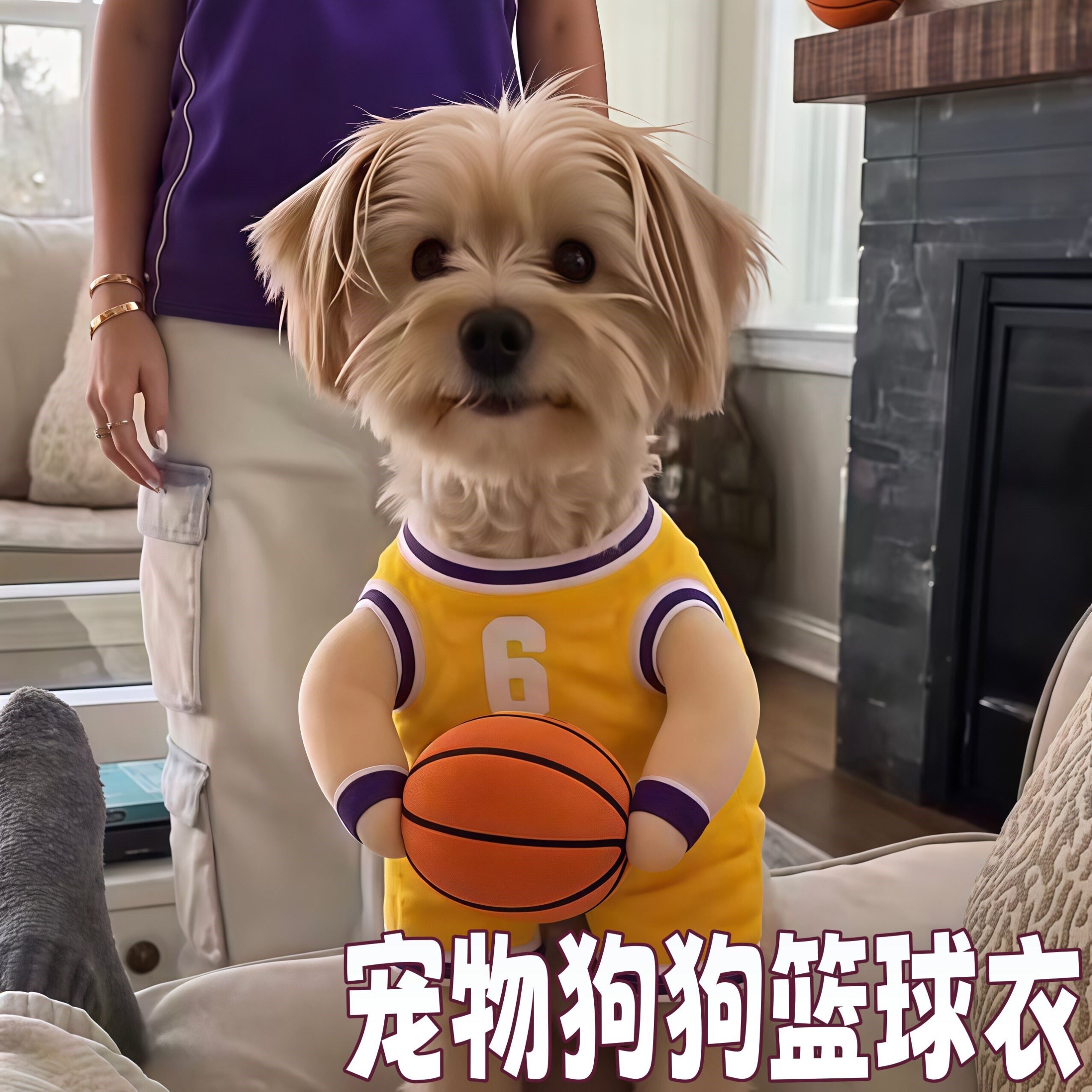 狗猫通用可爱拍照篮球衣
