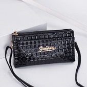 潮时尚 软皮菱格亮面小包包2025新款 韩版 百搭手拿钱包单肩斜挎女包