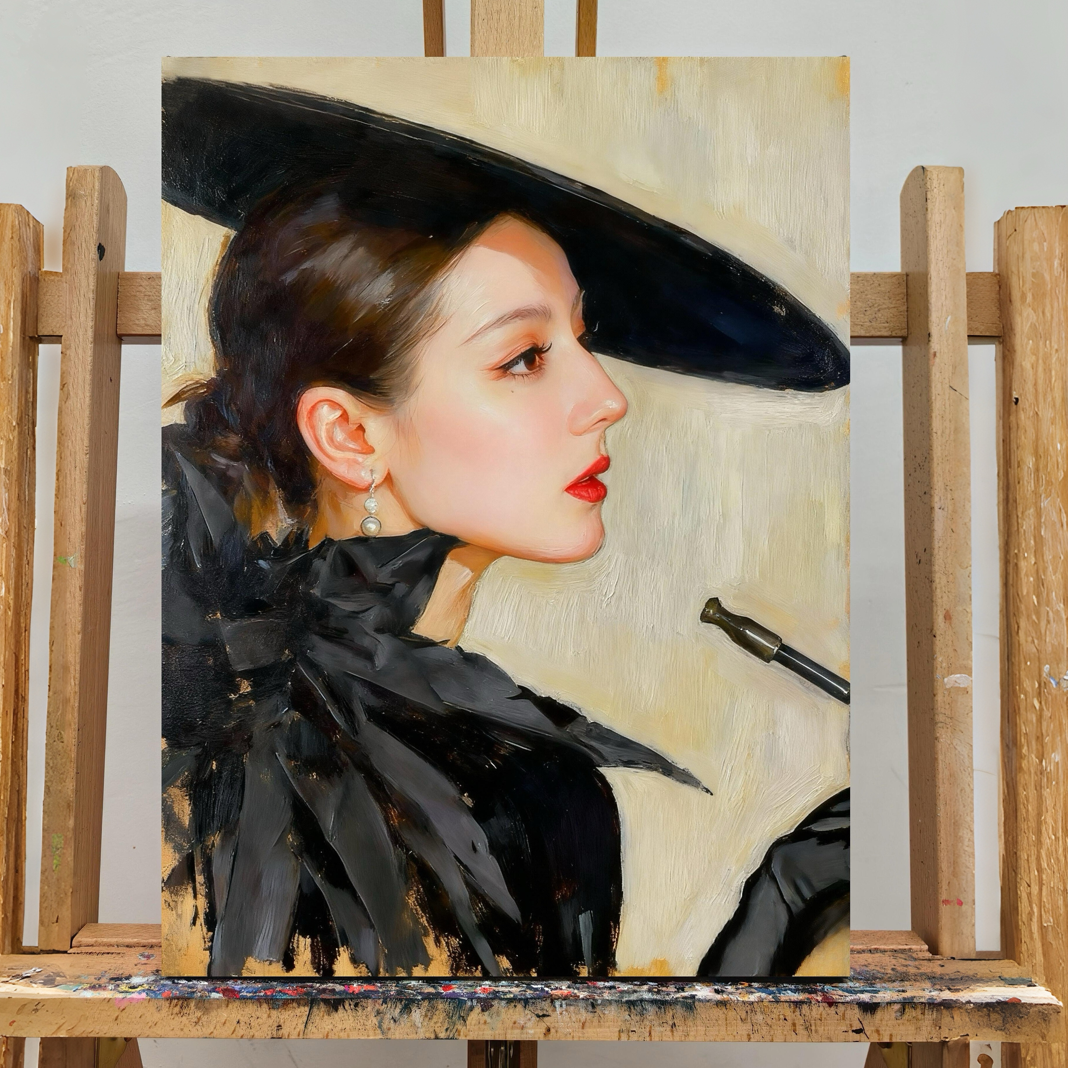 纯手绘油画成品照片转油画人物肖像装饰画自画像风景宠物来图定制