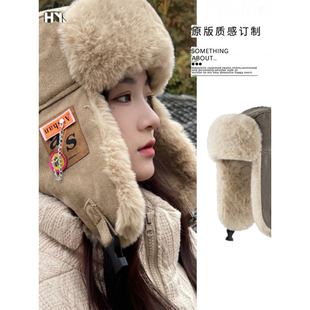 帽子男冬季飞行帽雷锋帽加绒加厚骑车保暖护耳飞行员防寒东北男生