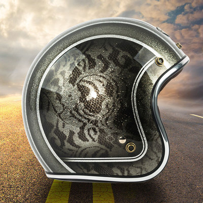 active region中国台湾3/4盔 金葱蕾丝摩托车头盔摩托车男夏季