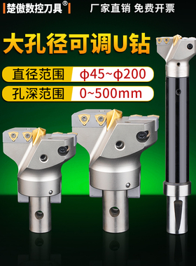 U型钻头带定心深孔钻头Vmd大孔径可调U型钻头强力钻头可旋转大直