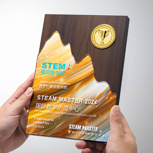 木托奖牌定制定做木质荣誉牌授权牌经销商授牌定制加盟代理商会牌