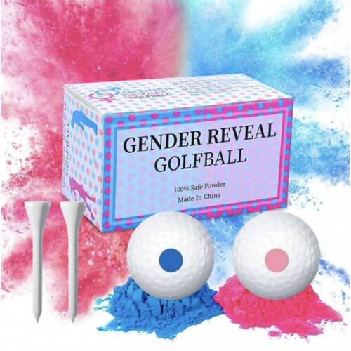 gender reveal 性别揭示男孩女孩高尔夫球性别鉴定粉末高尔夫球