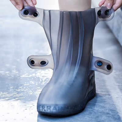 防水鞋套防滑男女同款耐磨雨天外穿硅胶防雨鞋套大码成人雨靴防洪