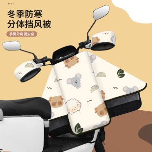 人车分离式电动车挡风被冬防雨防水小型电瓶机车加绒加厚防风罩