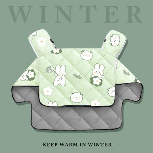 电瓶车挡风被女冬天加绒加厚防雨