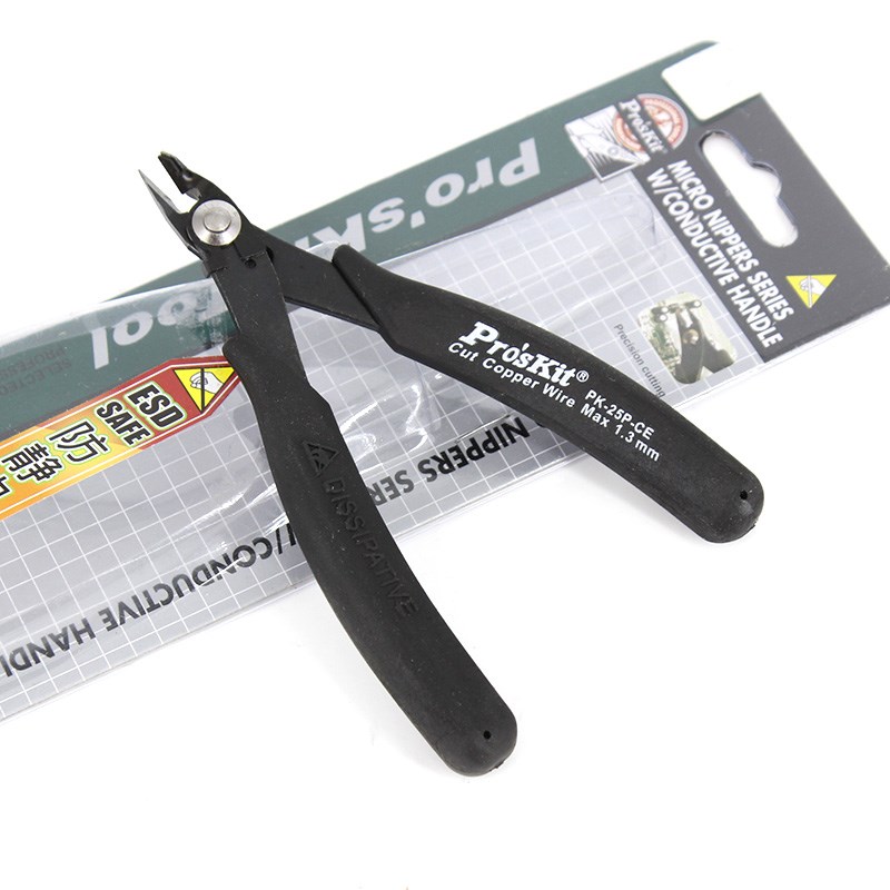 台湾宝工1PK-25P-E进口5寸防静电斜口钳多功能斜嘴钳细刃电子剪钳