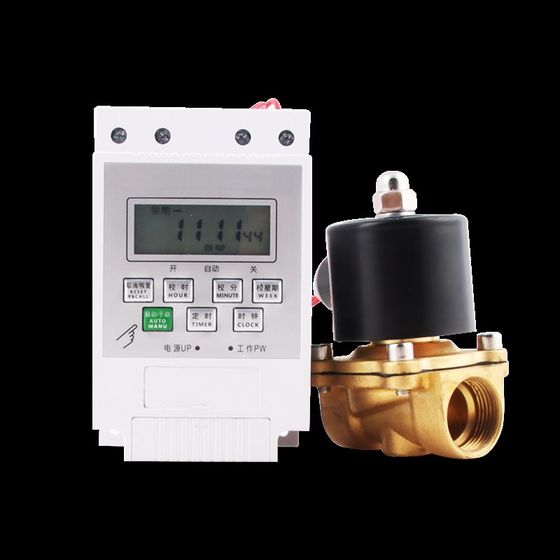 定时电磁水阀门时间开关自来水管龙头浇花自动放水电子排水阀220v