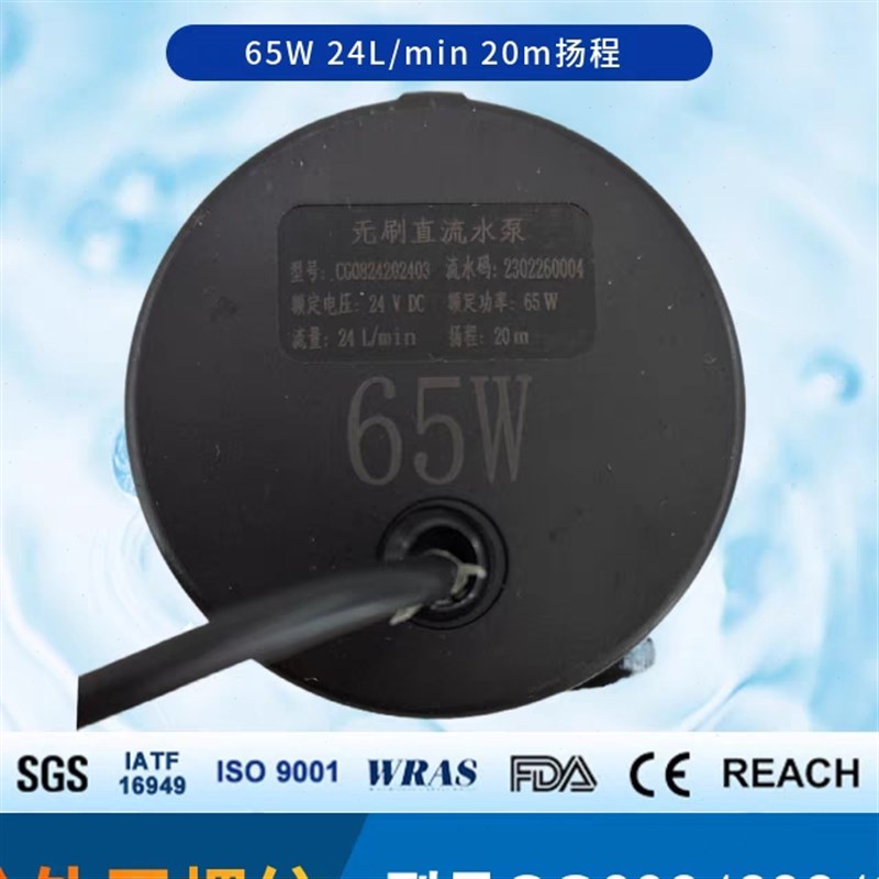力诚CG0824202403直流65W无刷4分螺纹冷水机DC24V扬程20M增压水泵