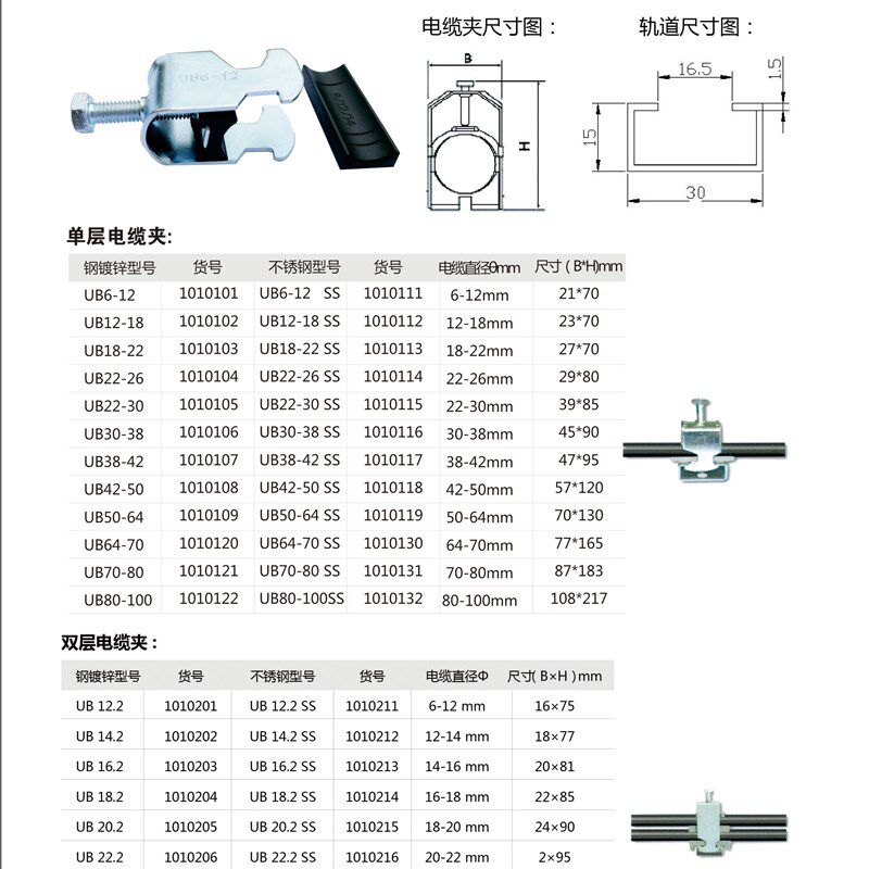 C型钢制轨道 KGC-2 NS30/15 ST  适合UB系列BK系列电缆夹导轨用